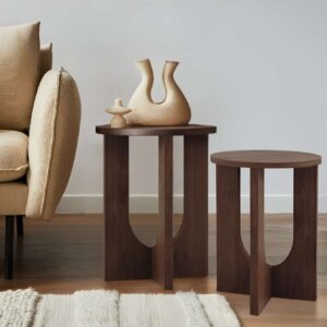 שולחן צד תלת רגל אגוז