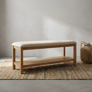 ספסל עץ וינה עם ריפוד