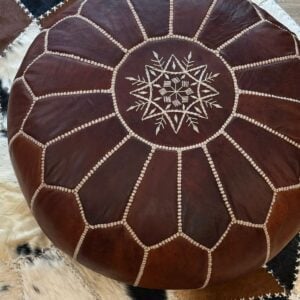 פוף עור מרוקאי - כהה ת