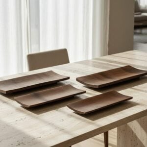 מגש עץ טבעי מלבני